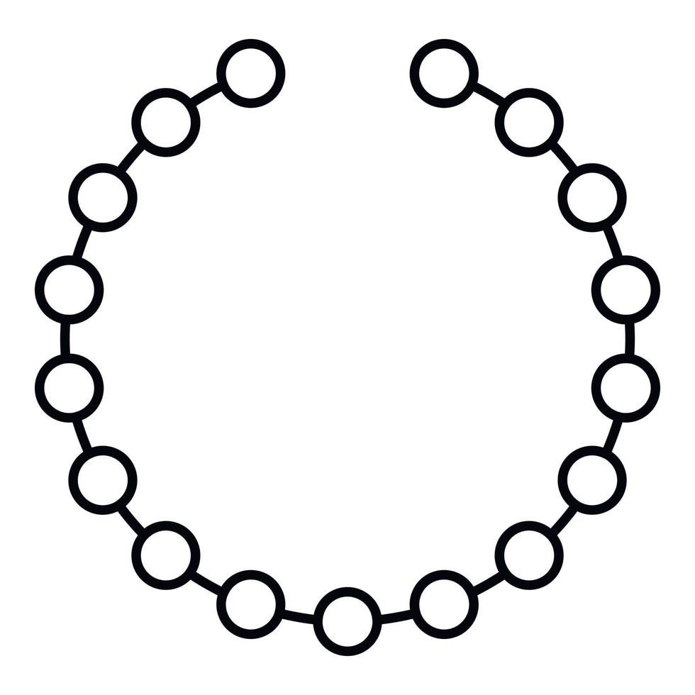 pärla halsband ikon, översikt stil vektor