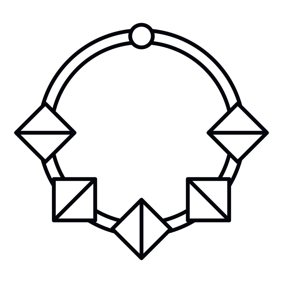 mode halsband ikon, översikt stil vektor