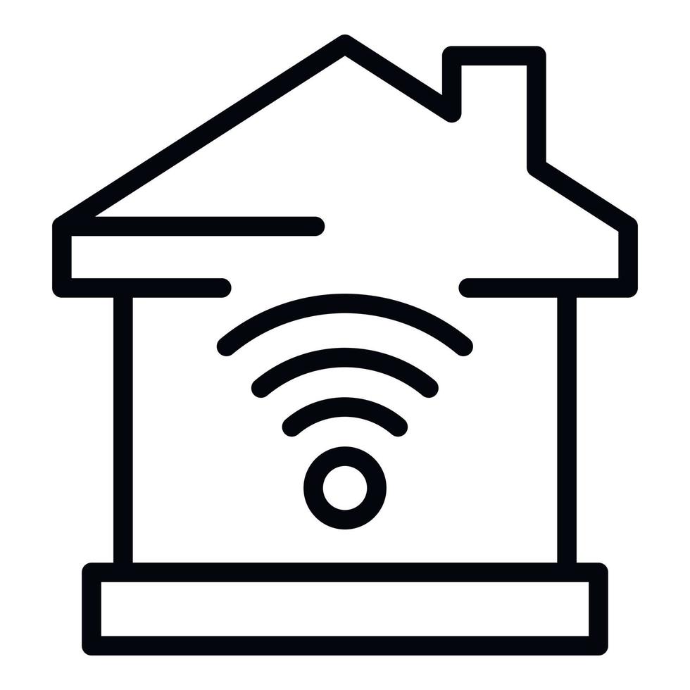 Smart-Home-WLAN-Symbol, Umrissstil vektor