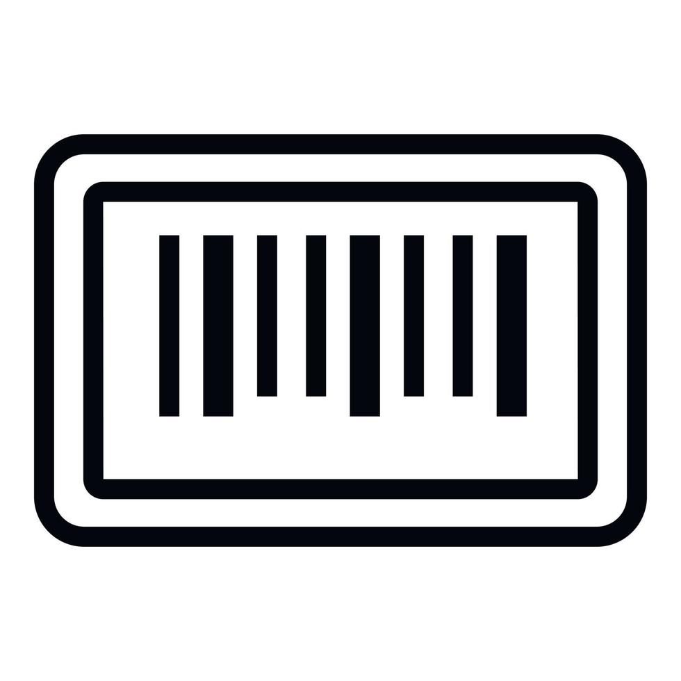 Barcode-Aufkleber-Symbol, Umrissstil vektor