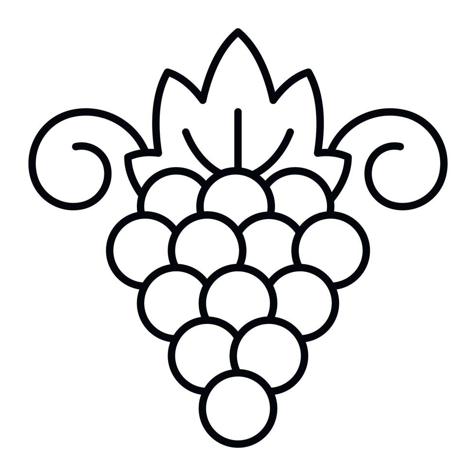 Sauvignon-Trauben-Symbol, Umrissstil vektor