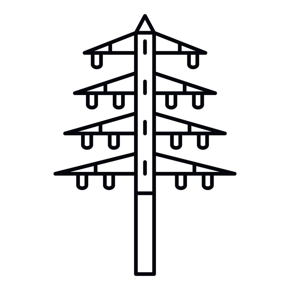 Symbol für elektrischen Turm der Gefahr, Umrissstil vektor