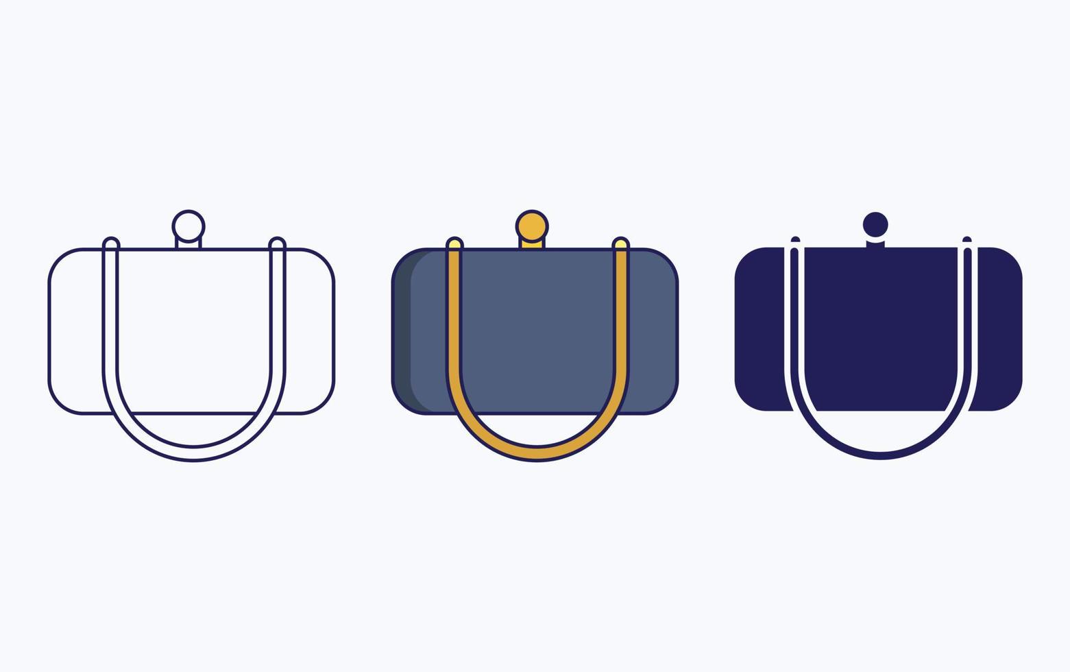 Schminktasche Linie und Glyph-Symbol, Damenhandtaschen-Vektorillustration vektor