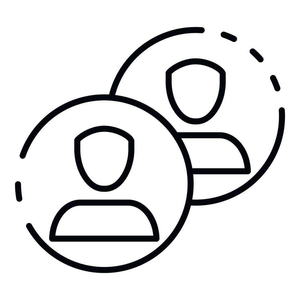 Personen-Car-Sharing-Symbol, Umrissstil vektor