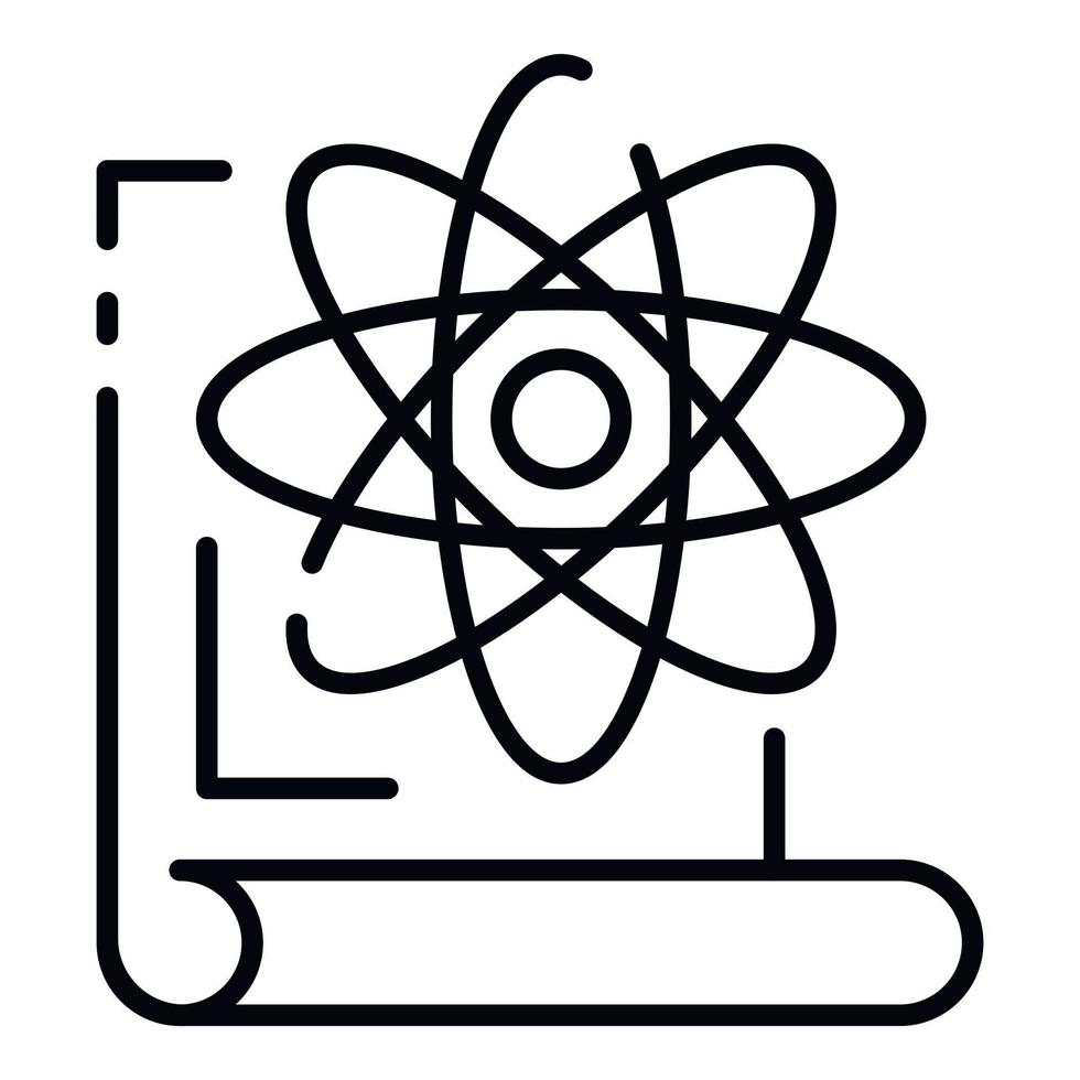 Atom-Lernsymbol, Umrissstil vektor