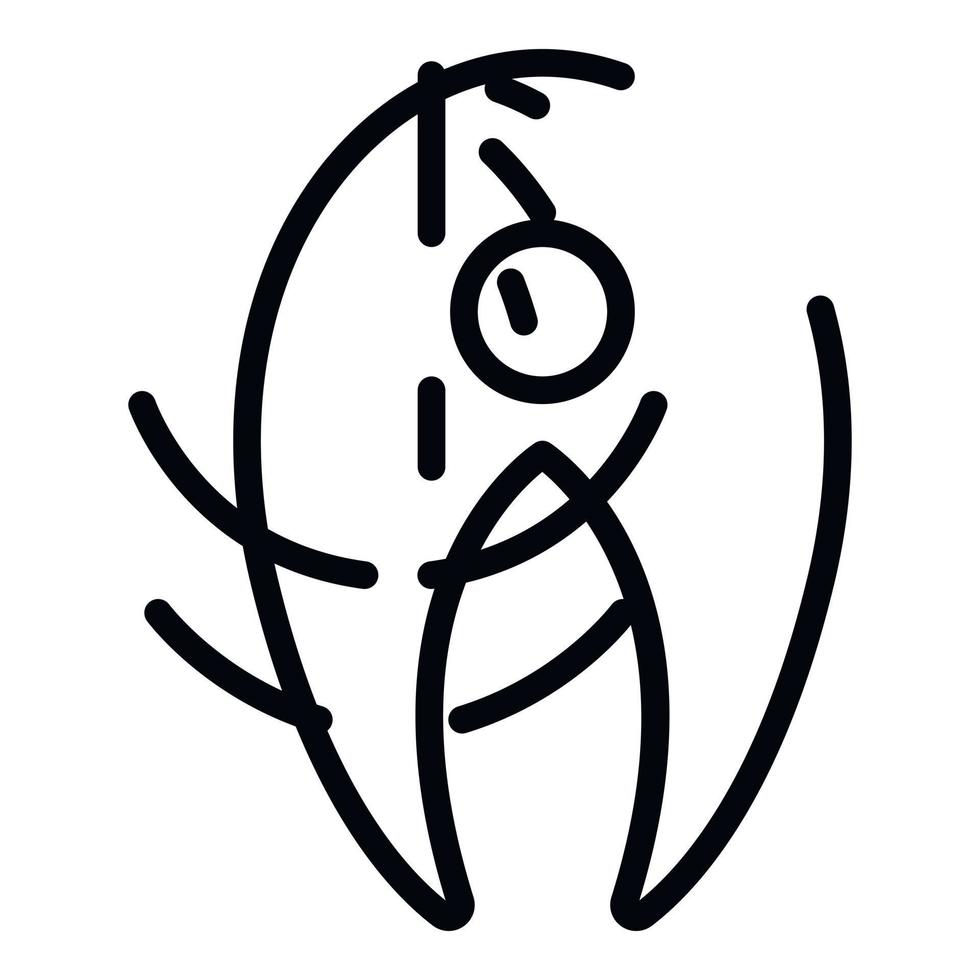 Stück Fisch-Symbol, Umrissstil vektor