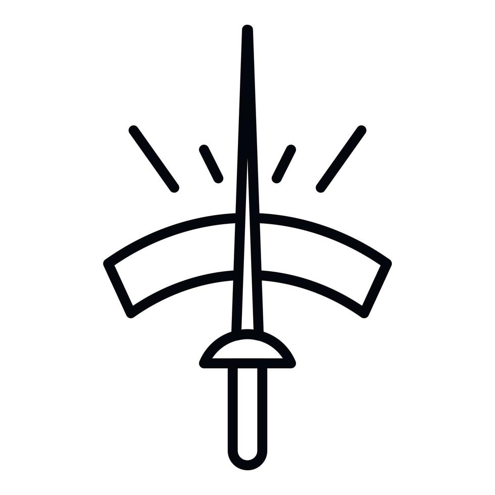 Fechtschwert-Symbol, Umrissstil vektor