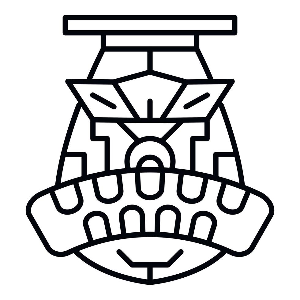 polynesisches idol-symbol, umrissstil vektor