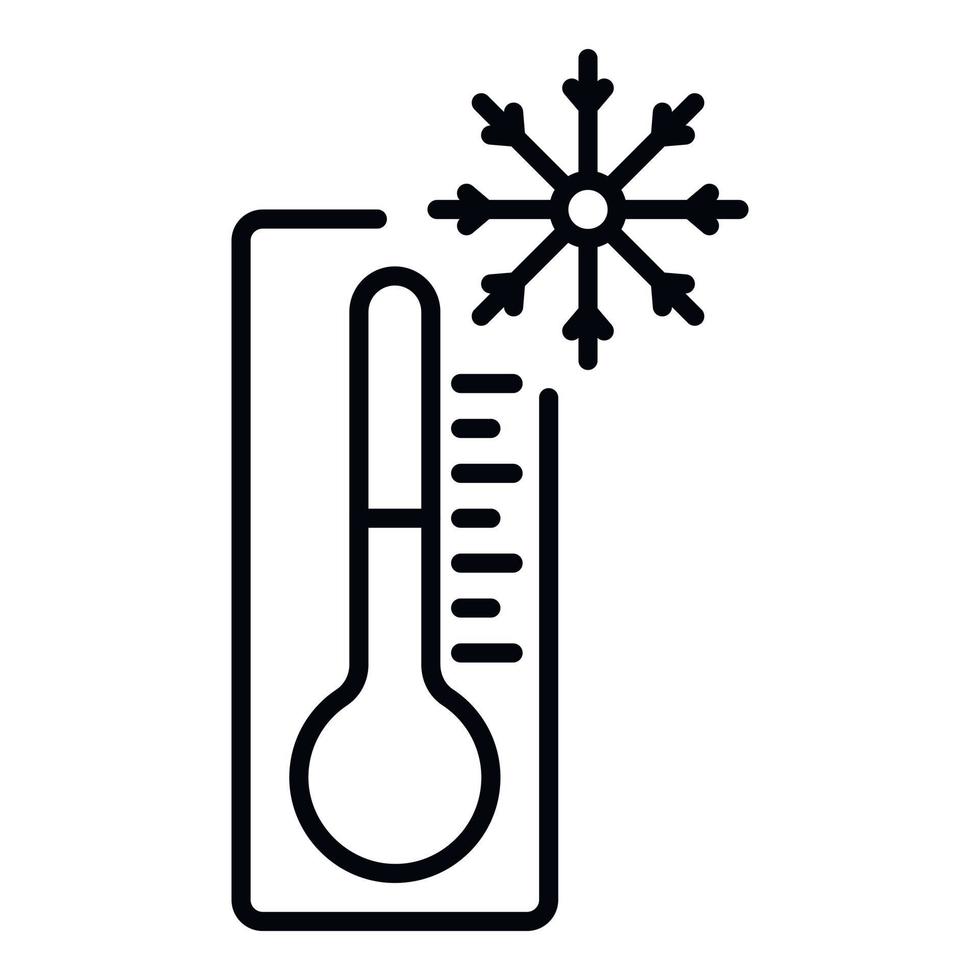 Minus-Thermometer-Symbol, Umrissstil vektor