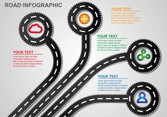 Vägkarta Infographic Vector