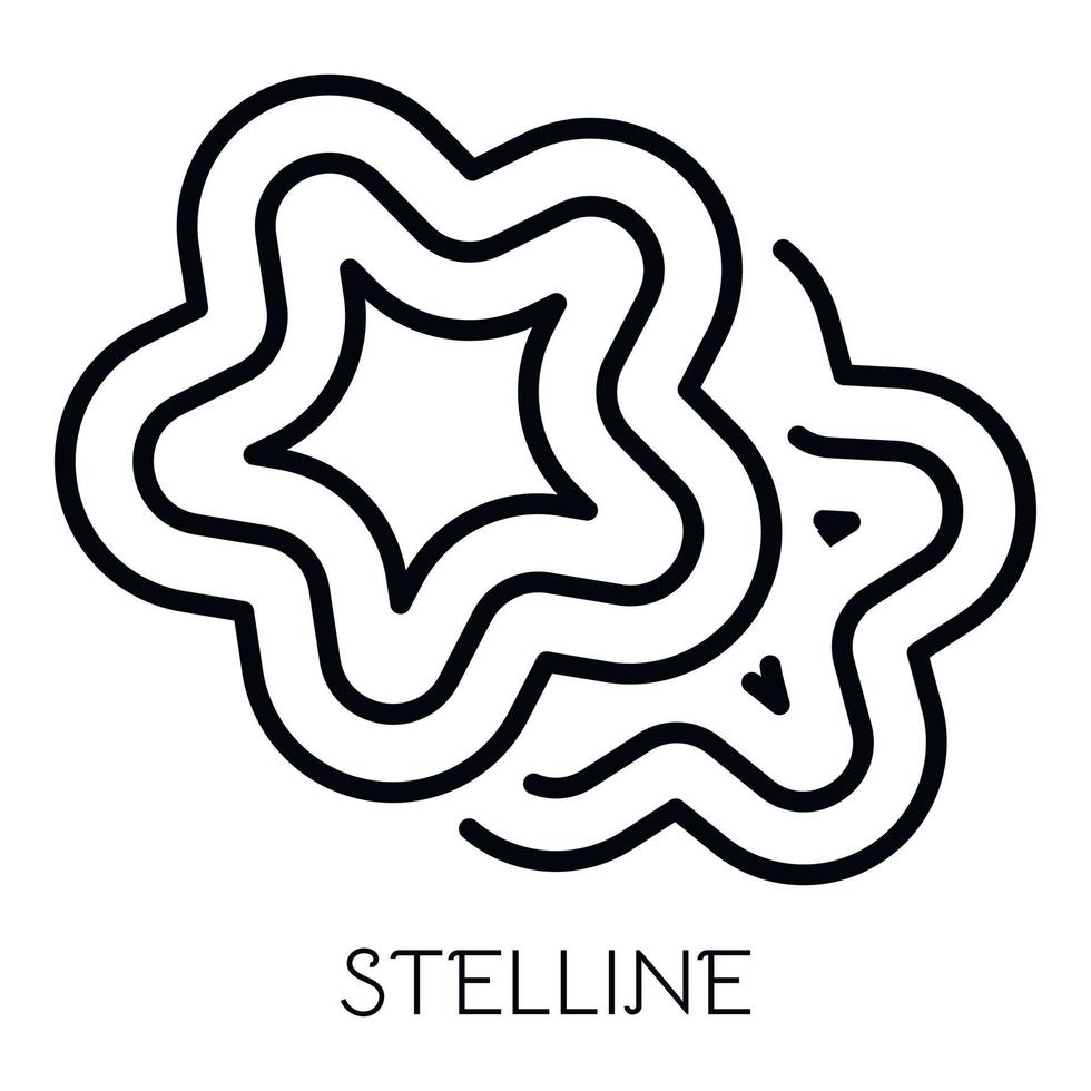 stelline Pasta-Symbol, Umrissstil vektor