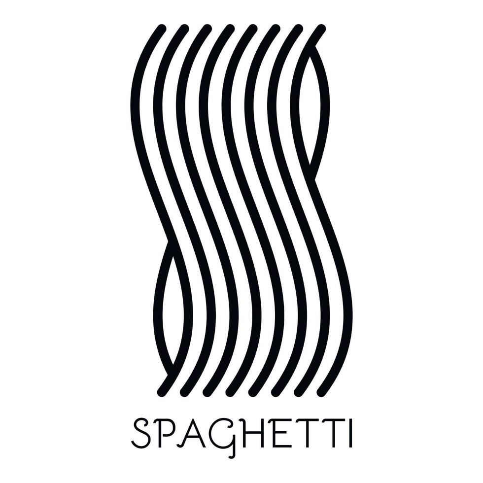 Spaghetti-Pasta-Symbol, Umrissstil vektor