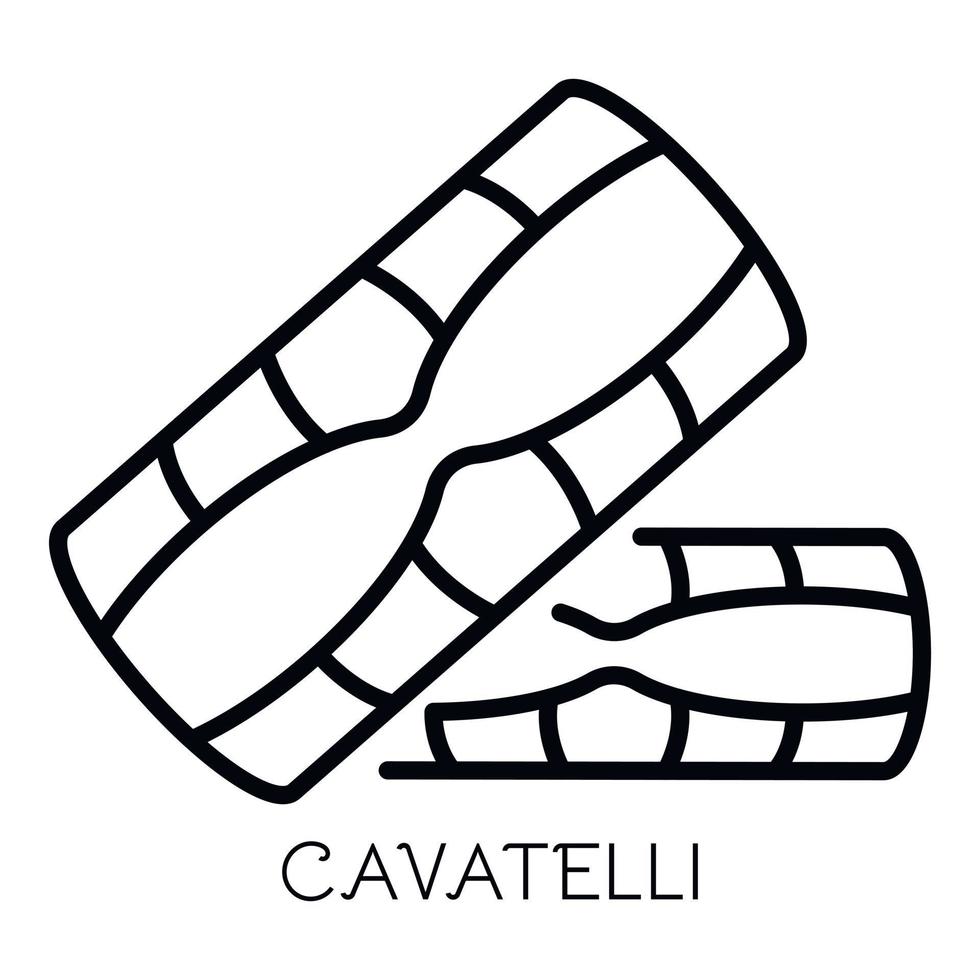 cavatelli pasta ikon, översikt stil vektor