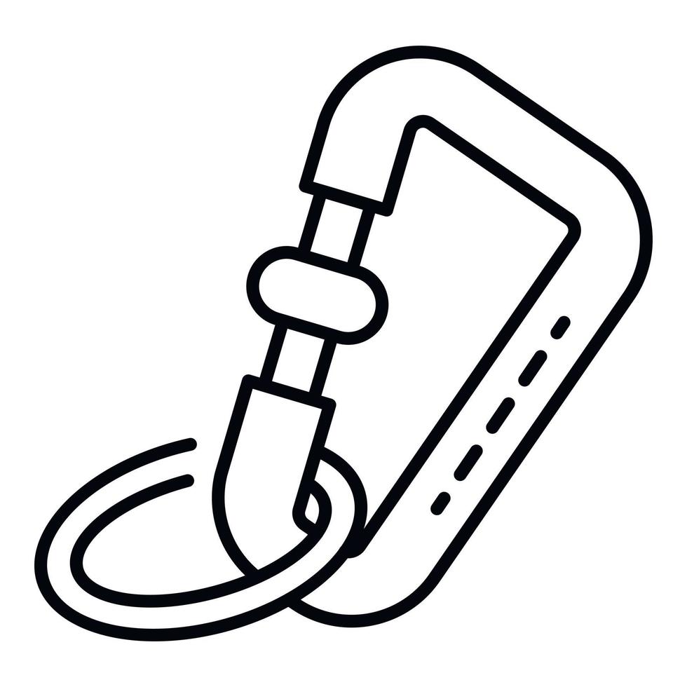 Bergkarabiner-Symbol, Umrissstil vektor