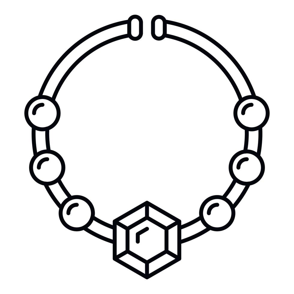 Edelstein-Halskette-Symbol, Umriss-Stil vektor