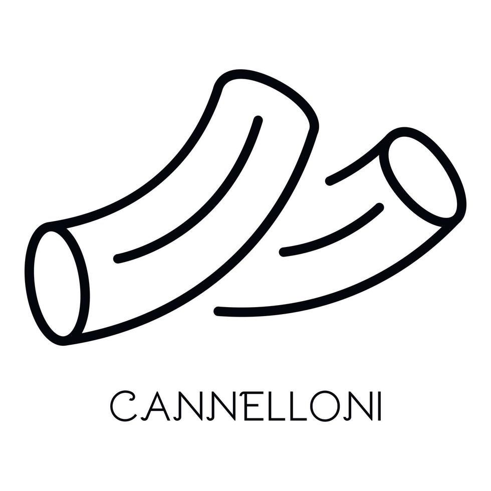 cannelloni pasta ikon, översikt stil vektor