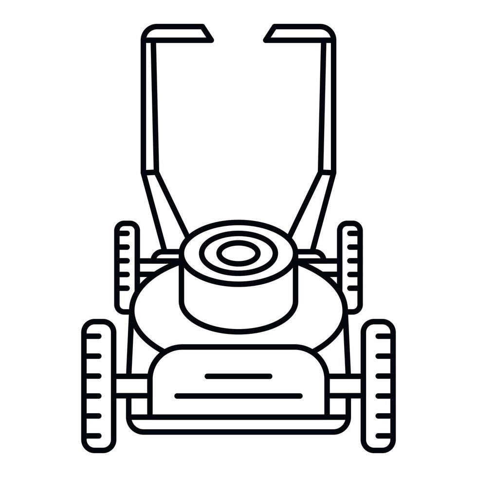 Symbol für Motorrasenmäher, Umrissstil vektor