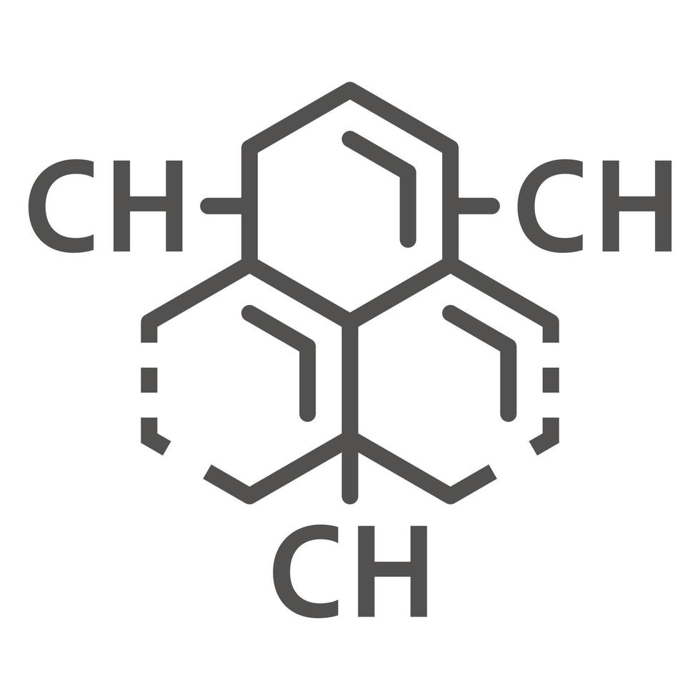 Symbol für Kohlenstoff-Wasserstoff-Substanz, Umrissstil vektor