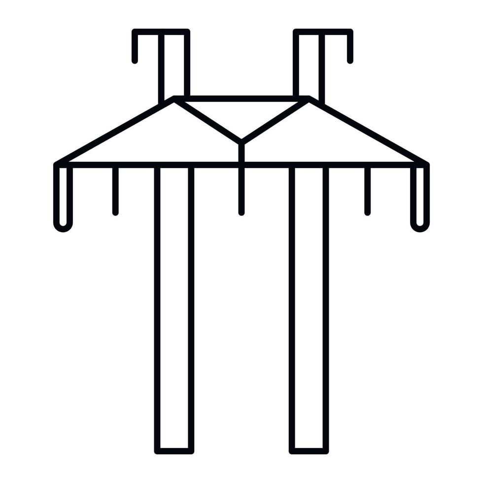 Symbol für elektrischen Turm aus Draht, Umrissstil vektor