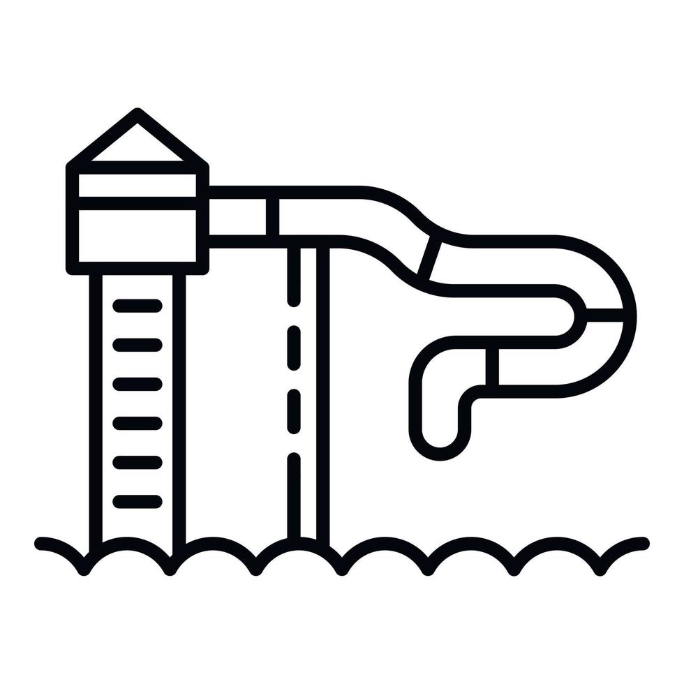 Vattenland ikon, översikt stil vektor