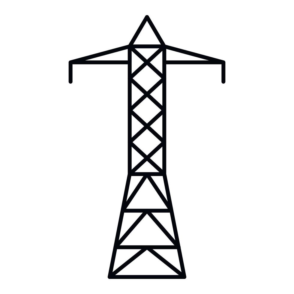 metall elektrisk torn ikon, översikt stil vektor
