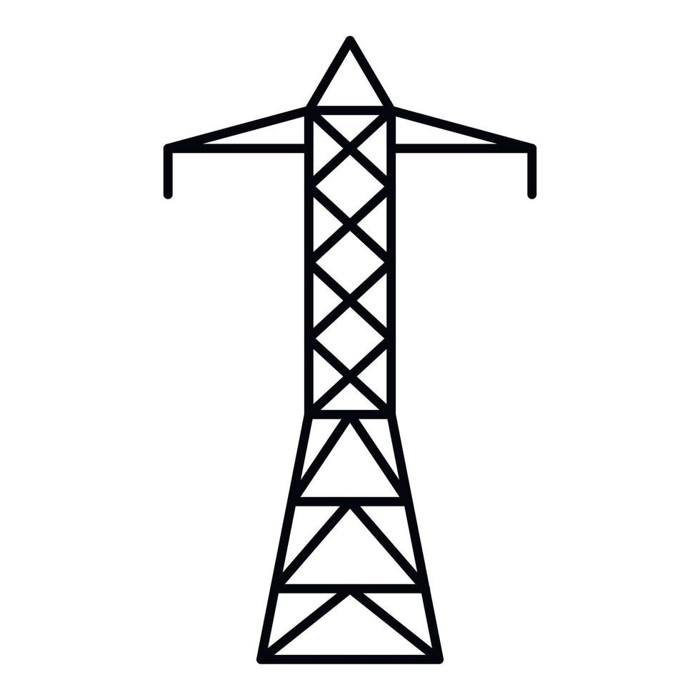 Symbol für Elektroturm aus Metall, Umrissstil vektor