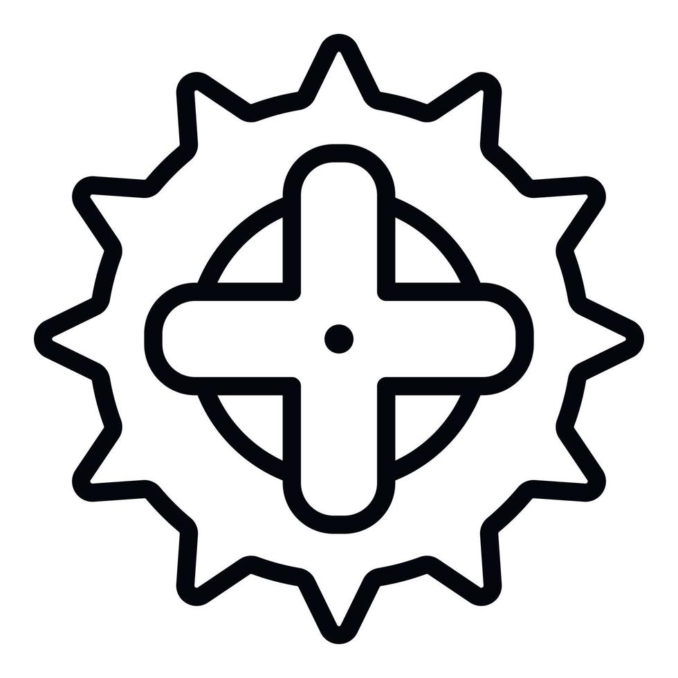 Fahrrad-Kettenrad-Symbol, Umrissstil vektor