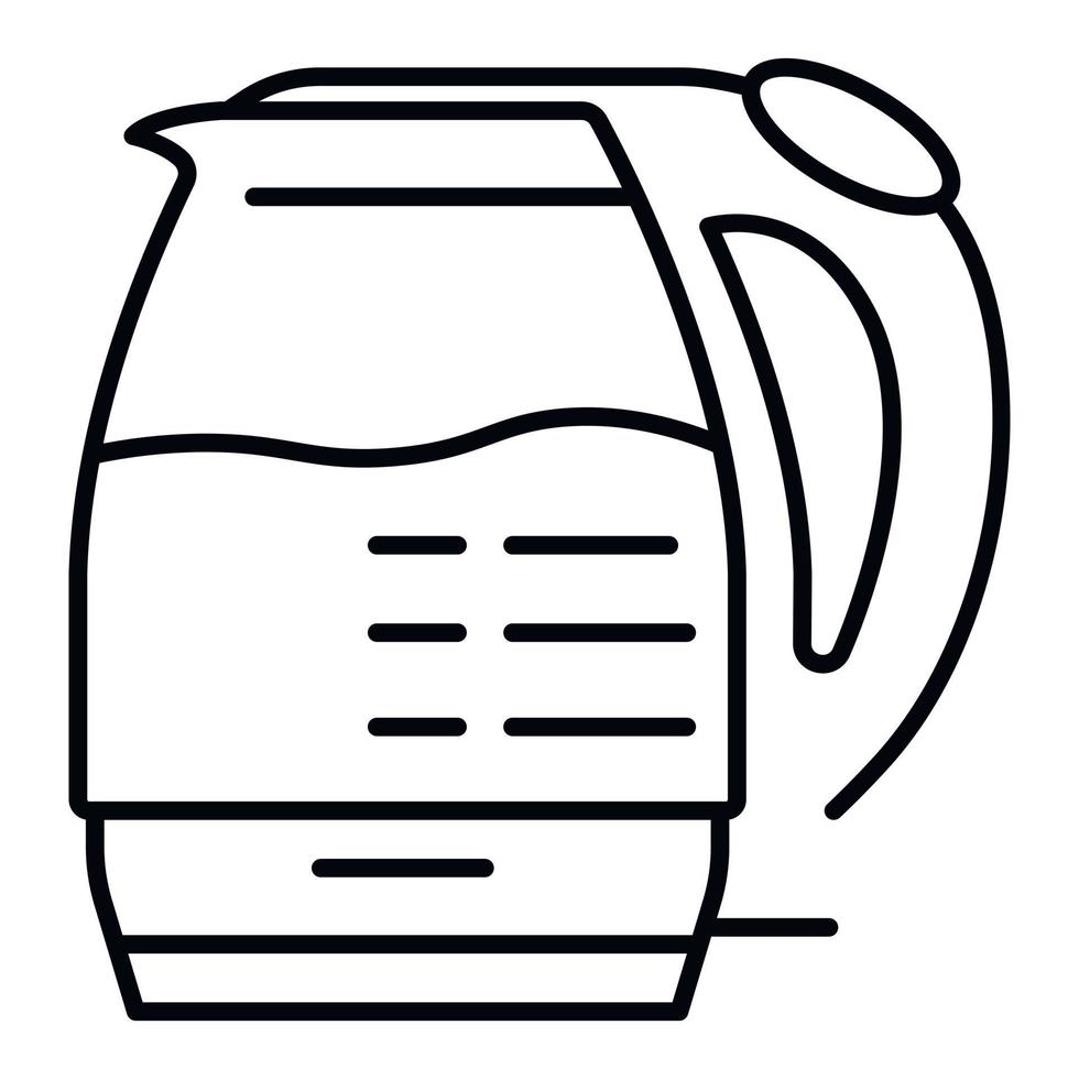 Symbol für Wasserkocher aus Glas, Umrissstil vektor