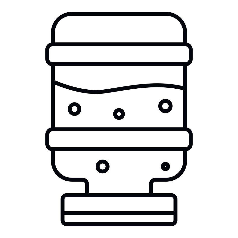 Symbol für Mineralwasserkühler, Umrissstil vektor