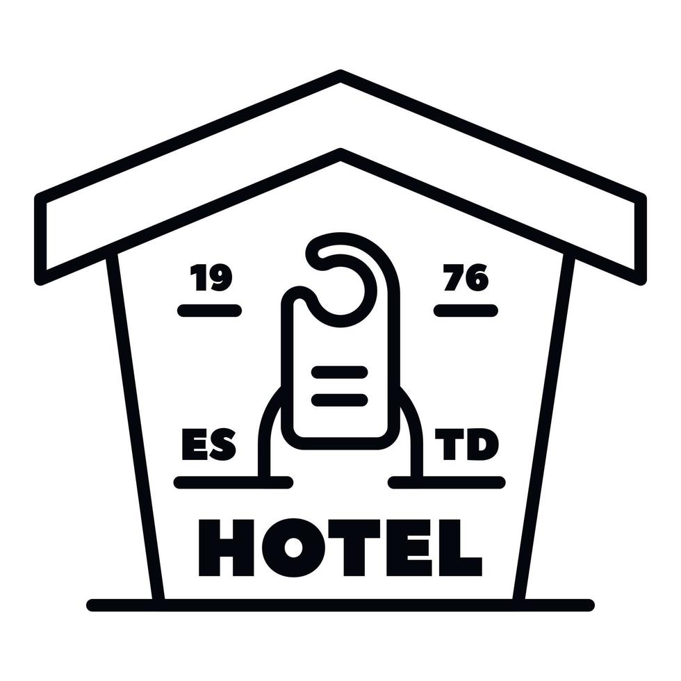 Beschäftigtes Tierhotel-Logo, Umrissstil vektor