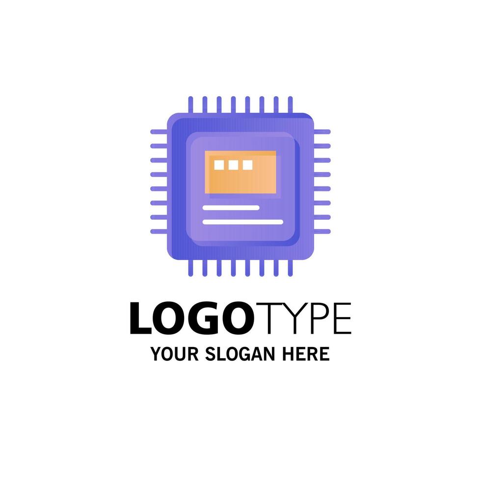 cpu lagring dator hårdvara företag logotyp mall platt Färg vektor