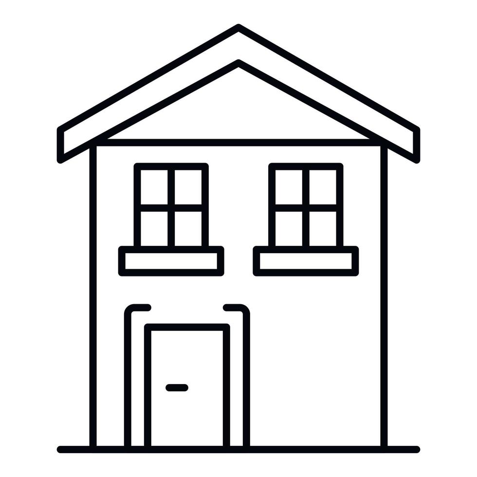 pension hus ikon, översikt stil vektor
