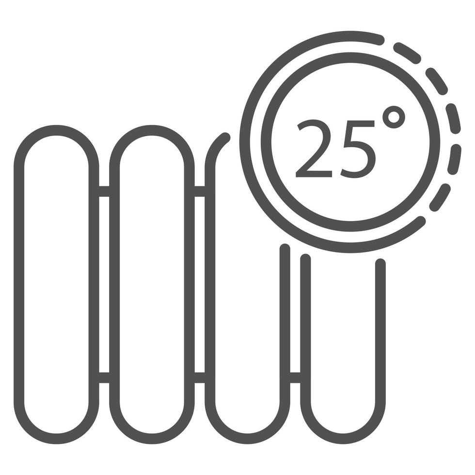 Symbol für Smart-Control-Temperaturheizkörper, Umrissstil vektor