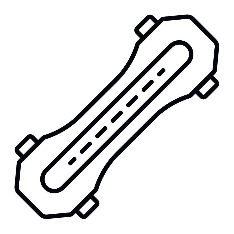 Metall-Skateboard-Symbol, Umrissstil vektor