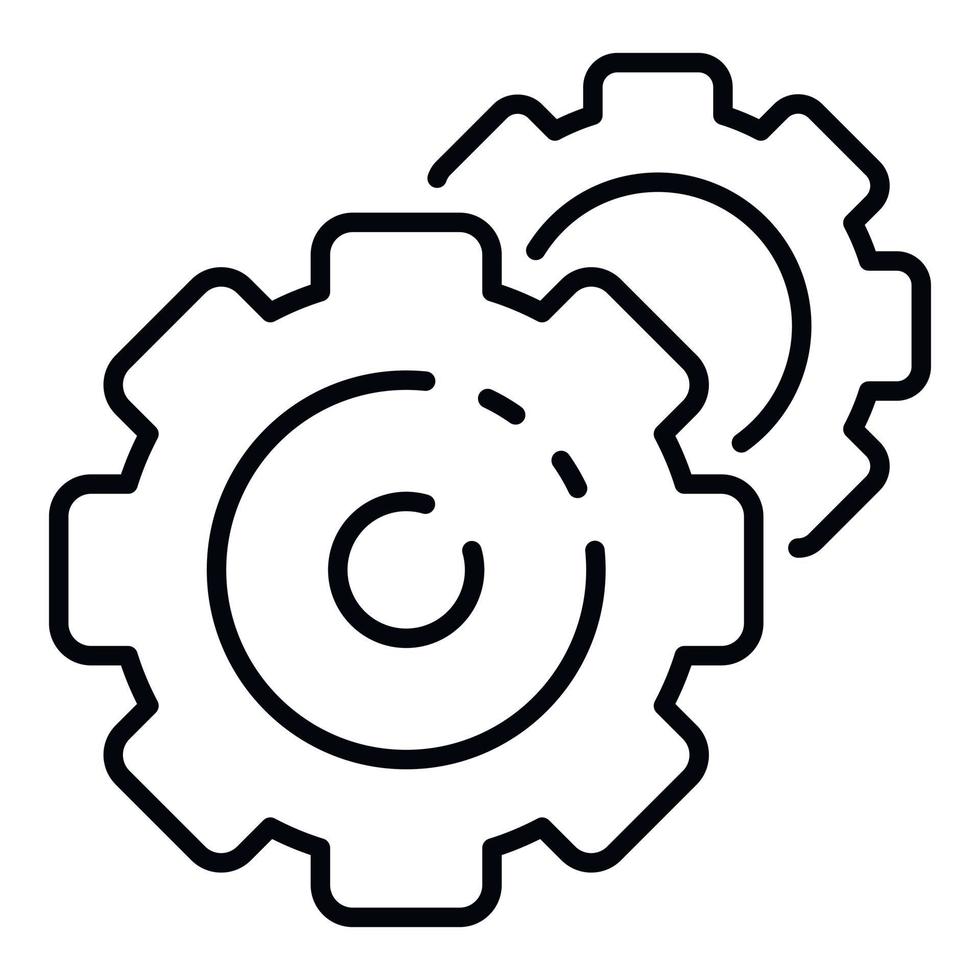 kugge hjul redskap ikon, översikt stil vektor