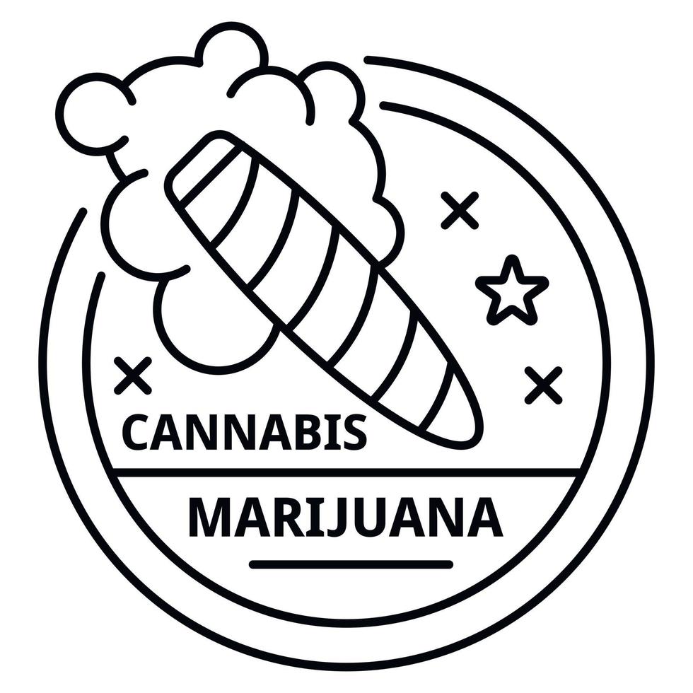 marijuana cigarr logotyp, översikt stil vektor