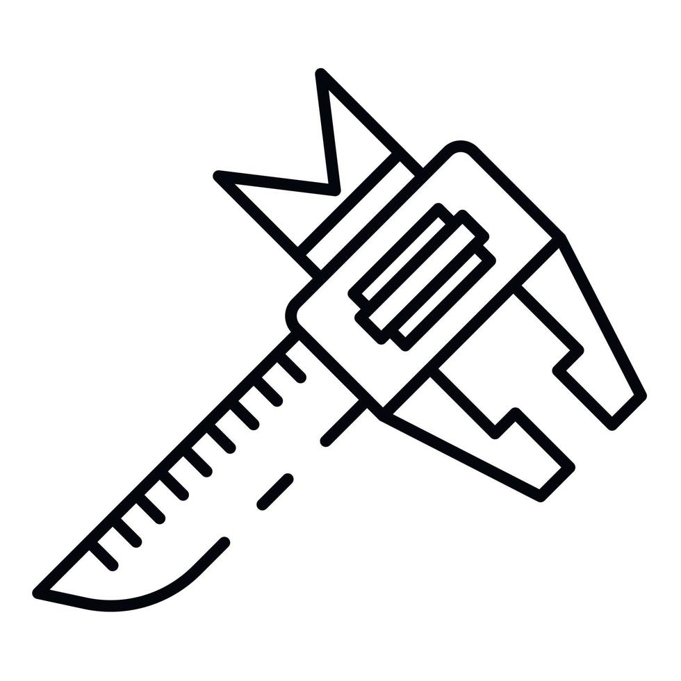 Schreiner-Messwerkzeug-Symbol, Umrissstil vektor