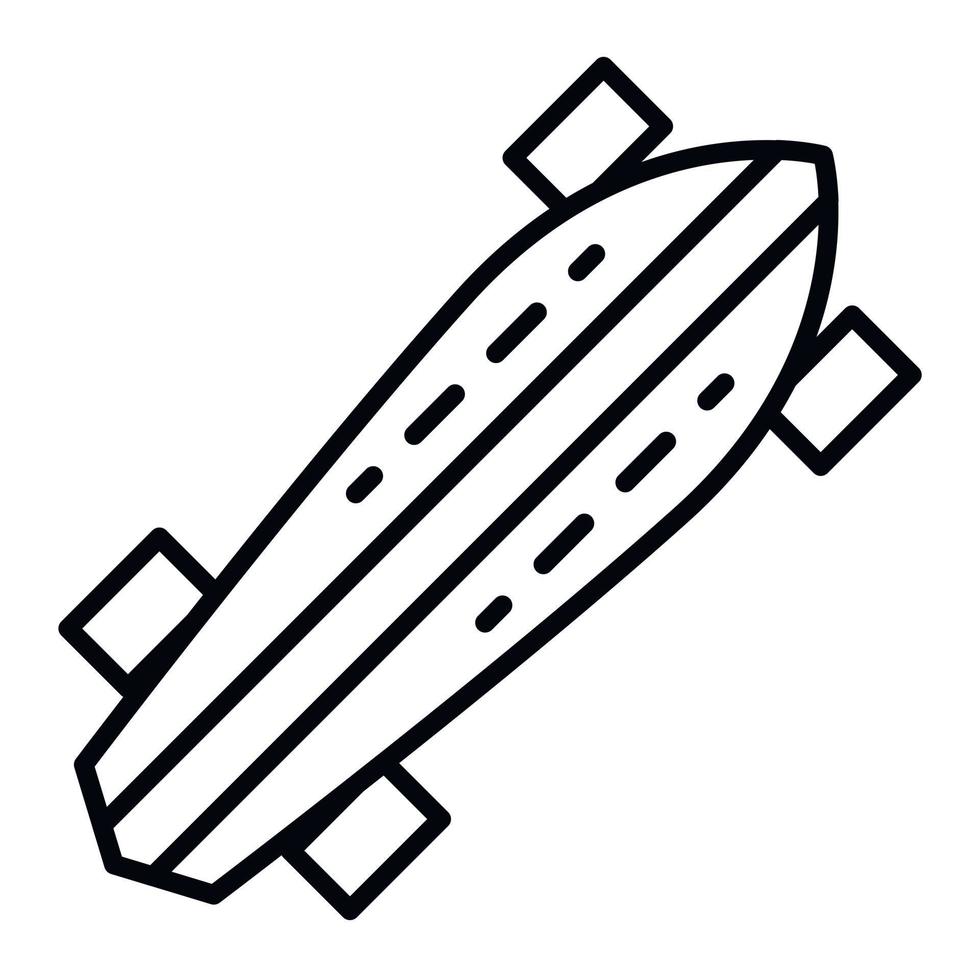 Lifestyle-Skateboard-Symbol, Umrissstil vektor