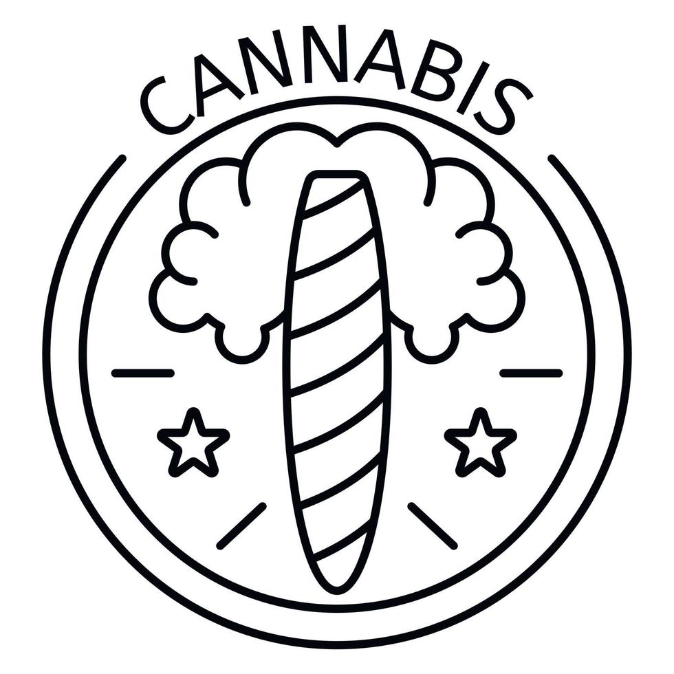 cannabis cigarr logotyp, översikt stil vektor