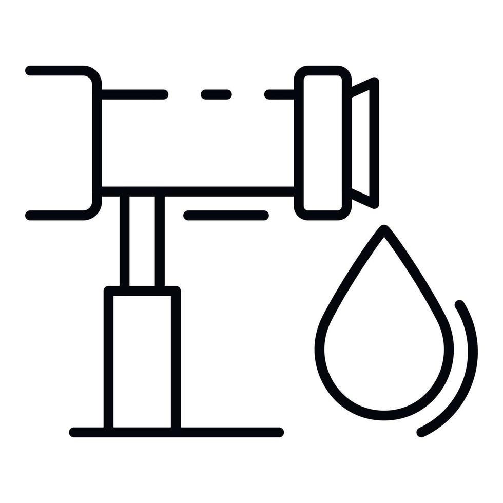 Symbol für Bewässerungstropfensystem, Umrissstil vektor