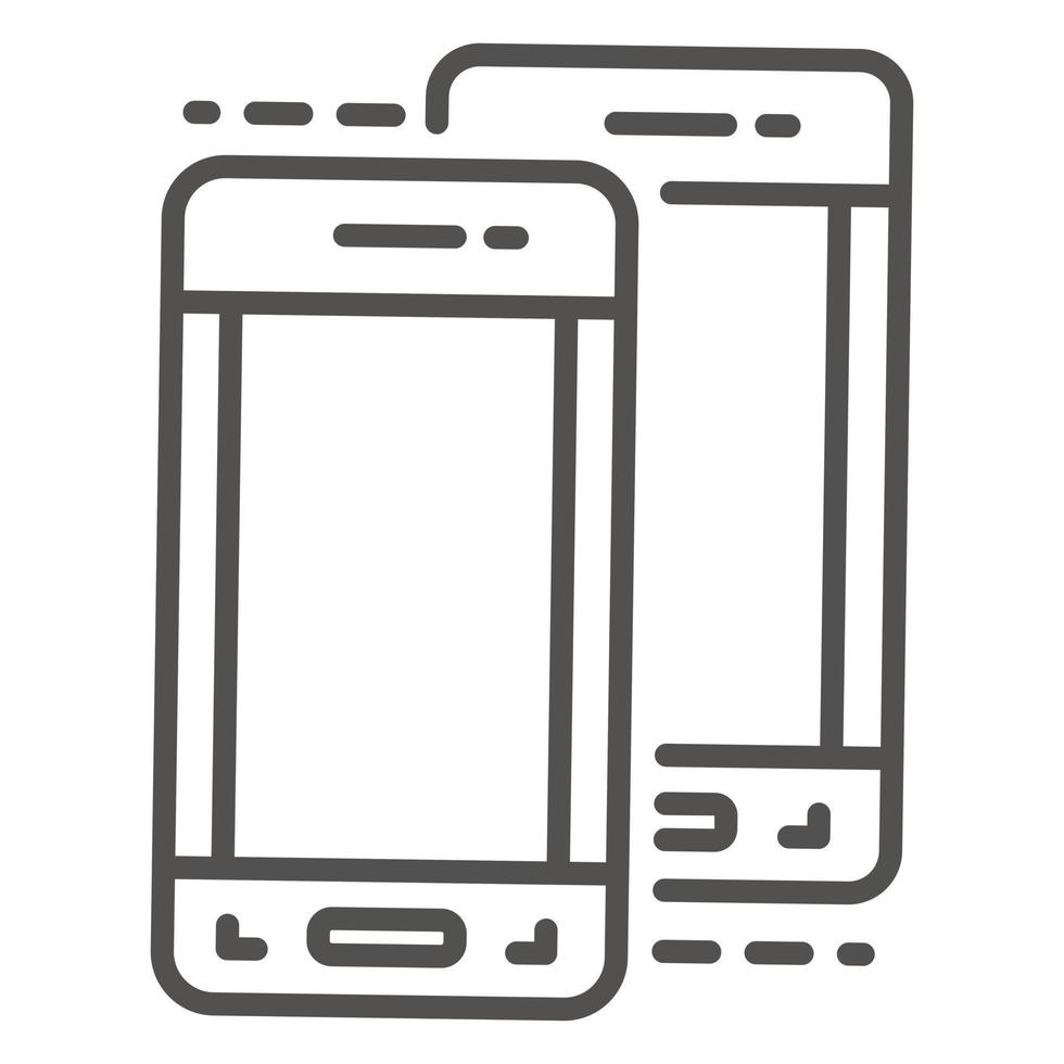 modernes Smartphone-Symbol, Umrissstil vektor