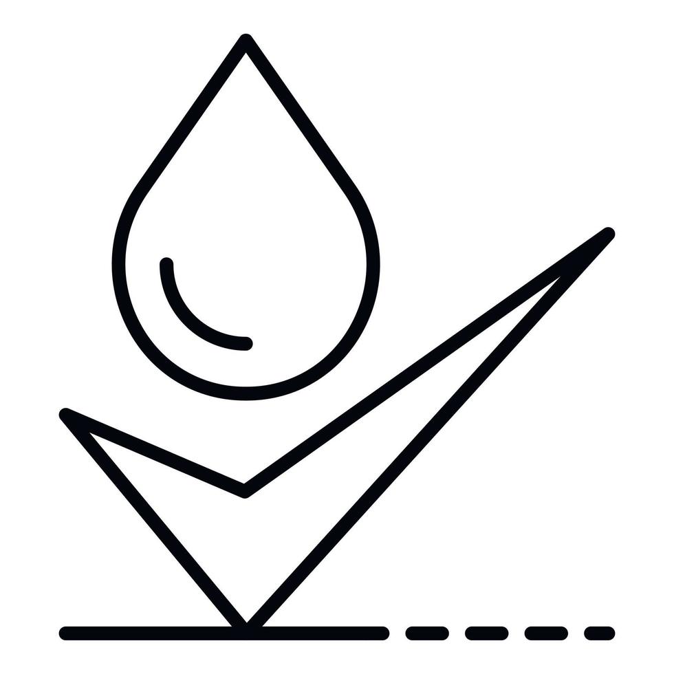 Symbol für zugelassene Wasserfiltration, Umrissstil vektor