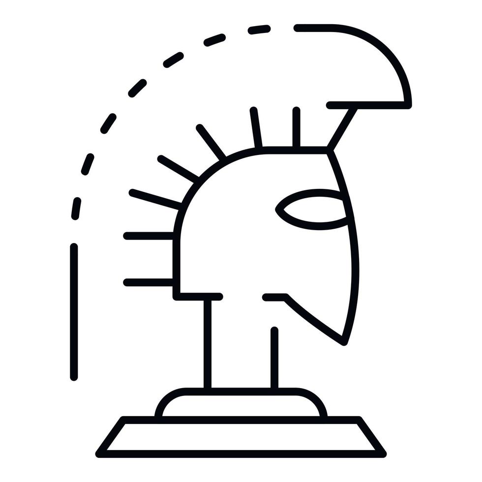 grekisk hjälm ikon, översikt stil vektor