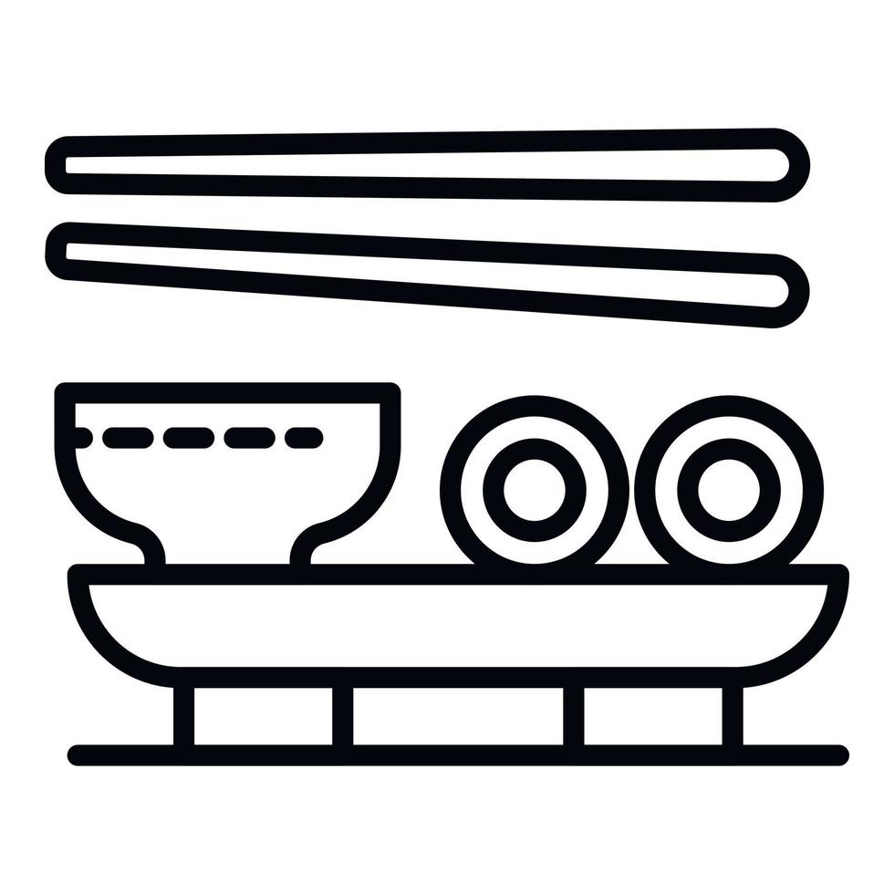 Symbol für Sushi-Japan-Suppe, Umrissstil vektor