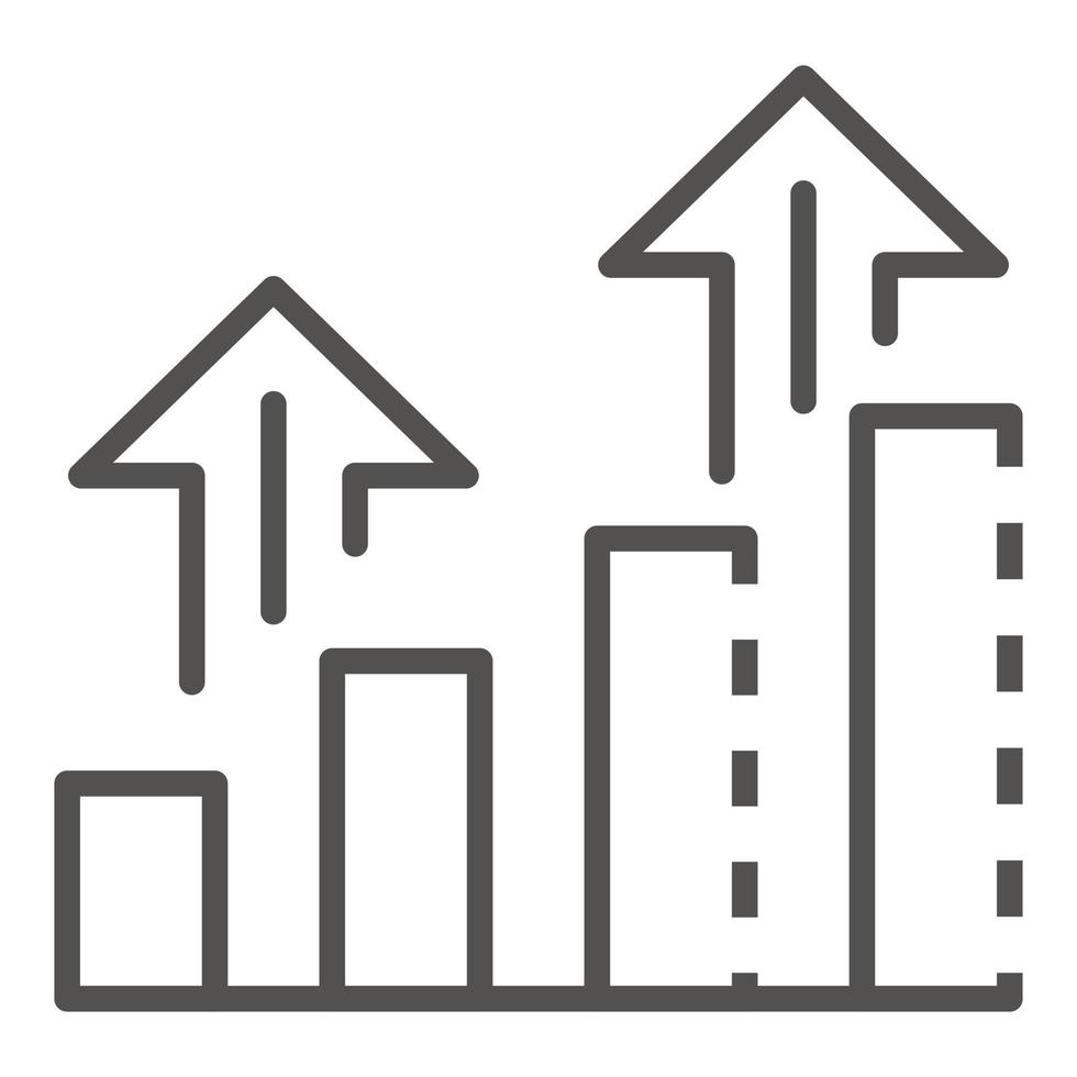 Aufwachsen Diagrammsymbol, Umrissstil vektor