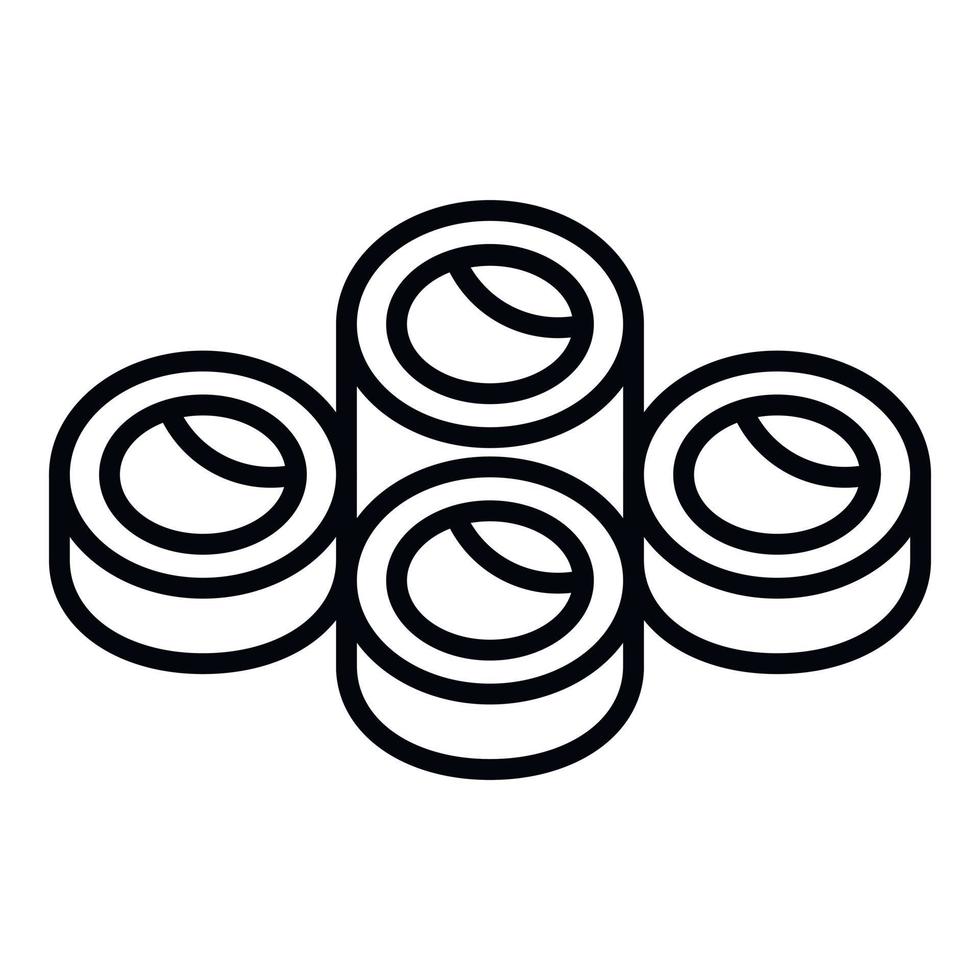 uppkopplad sushi rulla ikon, översikt stil vektor