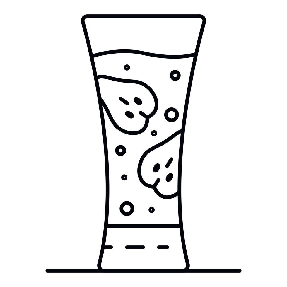 jordgubb smoothie glas ikon, översikt stil vektor