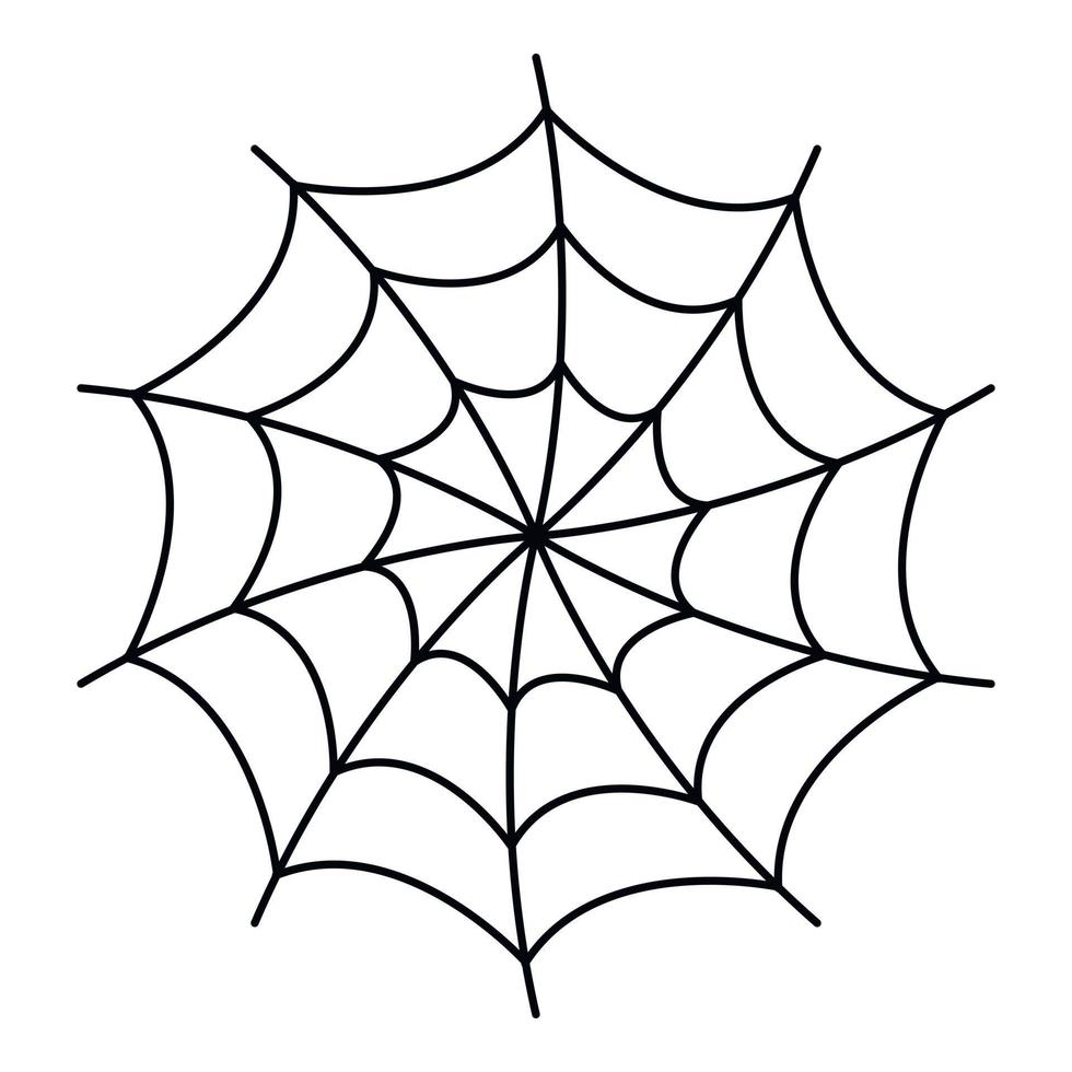 spiral Spindel webb ikon, översikt stil vektor