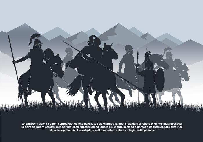 Kavalleri Vektor Bakgrund Illustration
