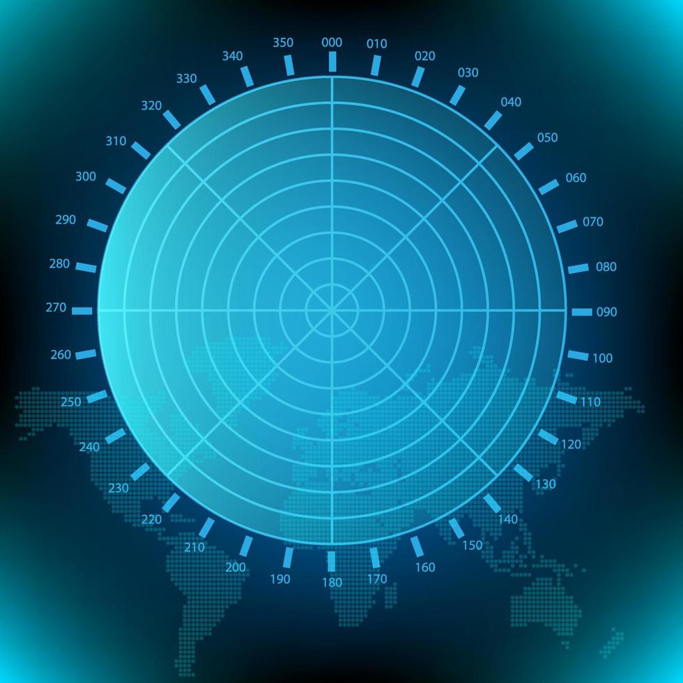 Radar-Kreis-AI-Hud-Hologramm-Vektorkonzept für zukünftigen Technologieelement-Hintergrund-Geschäftsbildschirm vektor